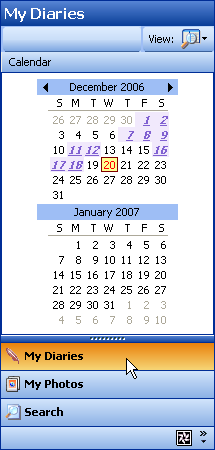 Date View for Diary