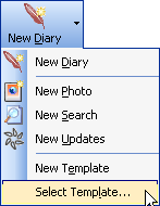 Select a new diary template